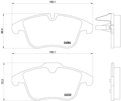 Set placute frana, BREMBO P 61 106X pentru CITROEN C5 I caroserie inchisa/combi (DE), 508 SW caroserie inchisa/combi (8E_) de la 2011