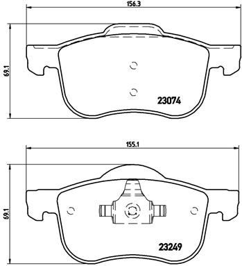 Set placute frana, BREMBO P 86 020 pentru VOLVO S60 I (384), XC70 I Cross Country (295) 19972007