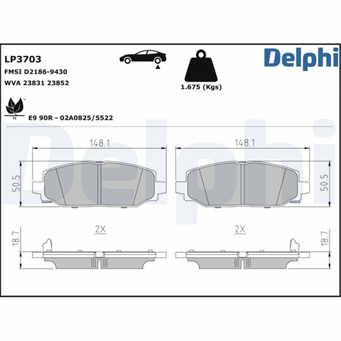 Set Placute Frana Delphi Jeep LP3703