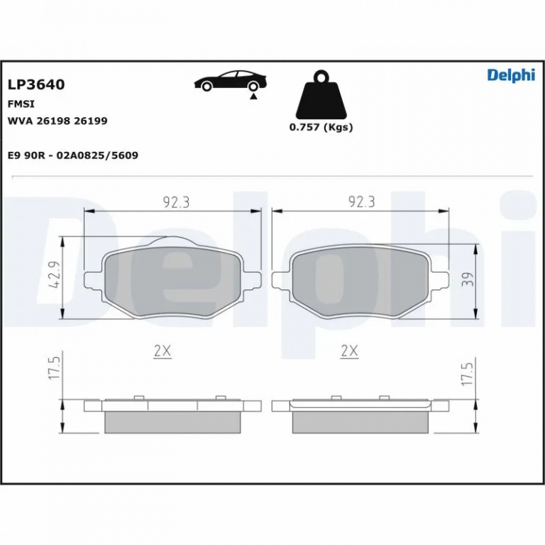 Set placute frana Delphi VAUXHALL MOKKA 2020-2025 - LP3640