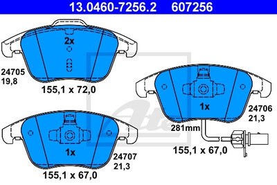 Set placute frana fata Audi A4 2.0