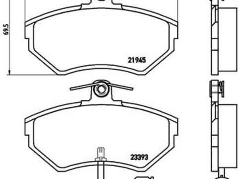 Set placute frana fata Brembo AUDI A4 B5, A4 B6, A4 B7 1.6-3.2