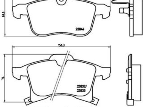 Set placute frana fata Brembo OPEL COMBO TOUR, COMBO/MINIVAN, CORSA C, CORSA D, CORSA E 1.0-2.2D