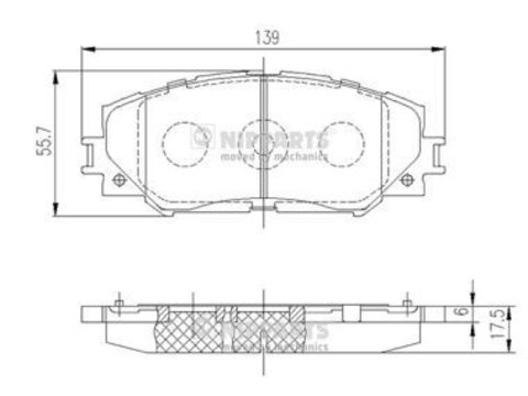 Set placute frana fata nipparts pt toyota auris,rav 4,urban cruiser