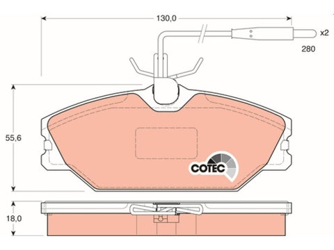 Set placute frana fata TRW, Daewoo Lublin, 1997-, Renault Laguna I, 1993-2002, Megane I, 1995-2004, Megane Scenic, 1996-2001, Safrane I, 1992-2000, Scenic I, 1999-2010, Sport Spider, 1995-1999, Fata, puntea fata, Sistem de franare : hidraulic