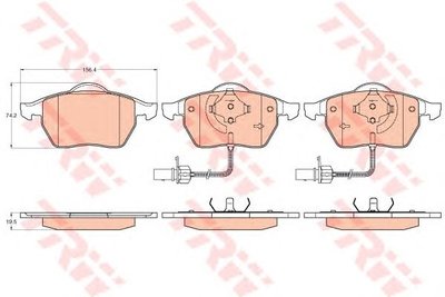 Set placute frana fata TRW, VW Passat, Golf IV, Au