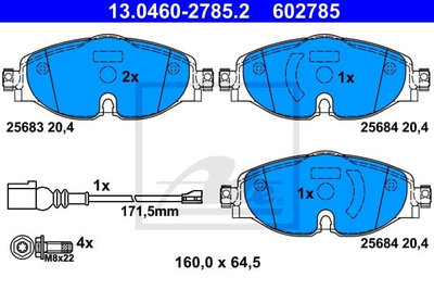 Set placute frana fata VW Arteon 2017-, ATE 13.046