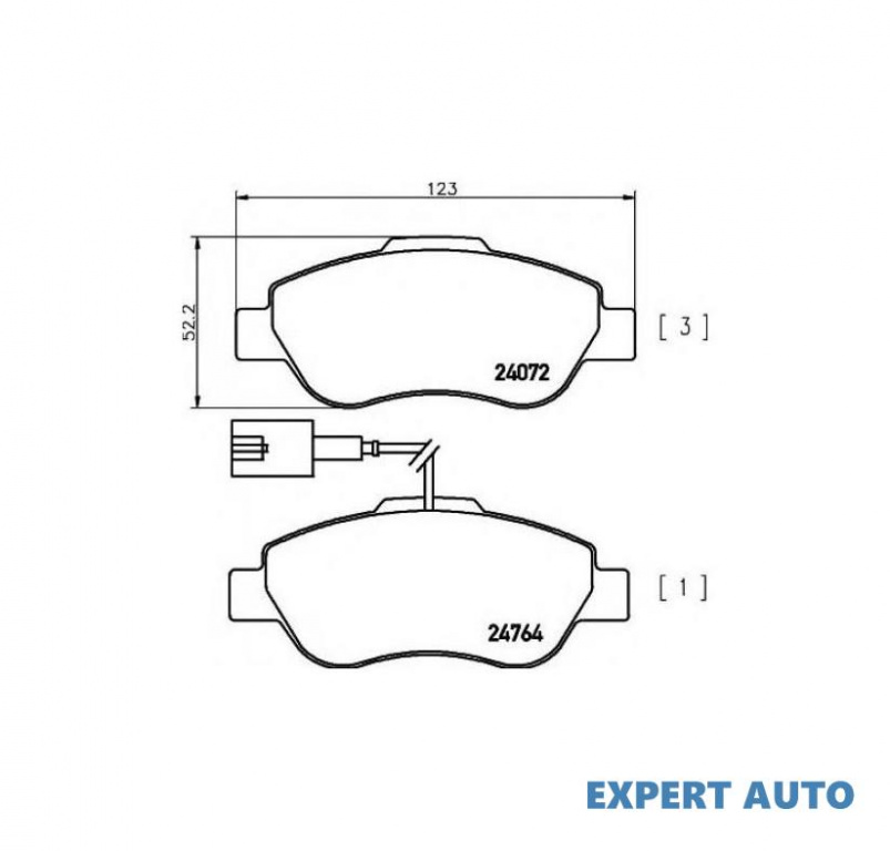 Set placute frana Fiat 500 C (312) 2009-2016 #8 05P1263