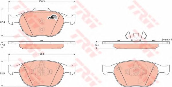 Set placute frana FORD TRANSIT CONNECT (P65_, P70_, P80_) - Cod intern: W20012757 - LIVRARE DIN STOC in 24 ore!!!