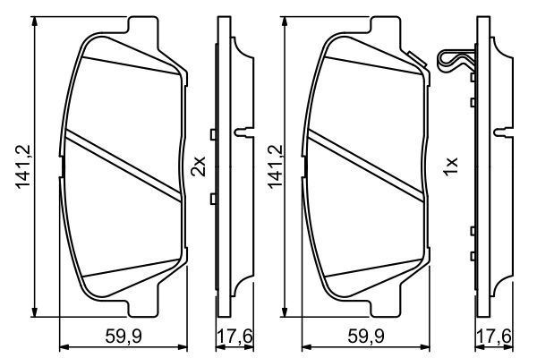 Set placute frana frana disc 0 986 494 979 BOSCH pentru Hyundai Genesis