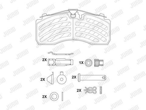 Set placute frana frana disc 2928705390 JURID pentru Skoda Felicia Vw Passat Bmw Seria 3 Man M Iveco Eurocargo Mercedes-benz Atego