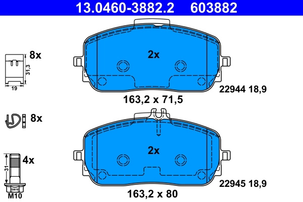 Set placute frana,frana disc ATE 13.0460-3882.2 pentru MERCEDES-BENZ EQB (X243) 2021-2025