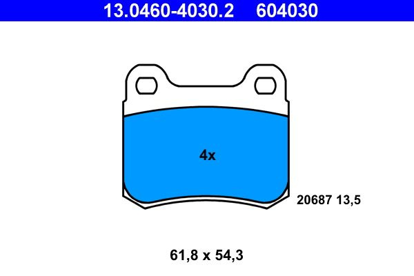 Set placute frana,frana disc ATE 13.0460-4030.2