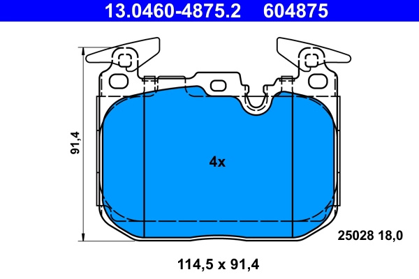 Set placute frana,frana disc ATE 13.0460-4875.2 pentru BMW 3 (G20, G80, G28) 2020-2025