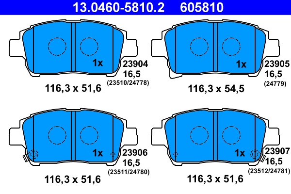 Set placute frana,frana disc ATE 13.0460-5810.2 pe