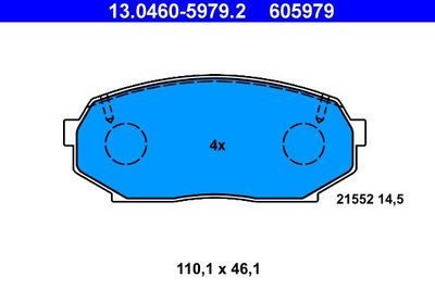 Set placute frana,frana disc ATE 13.0460-5979.2