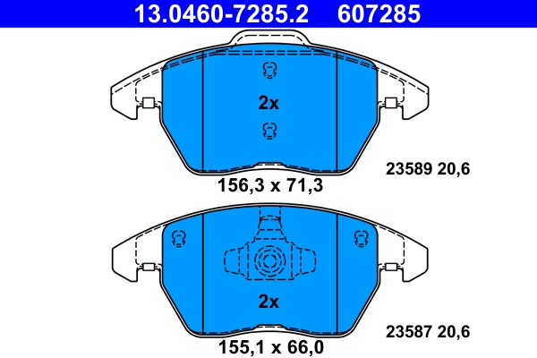 Set placute frana,frana disc ATE 13.0460-7285.2 pentru VW JETTA IV (162, 163, AV3, AV2) 2010-2018