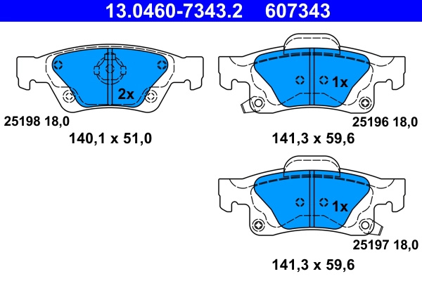 Set placute frana,frana disc ATE 13.0460-7343.2 pentru JEEP GRAND CHEROKEE IV (WK, WK2) 2010-2021