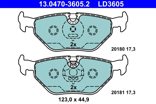 Set placute frana,frana disc ATE 13.0470-3605.2