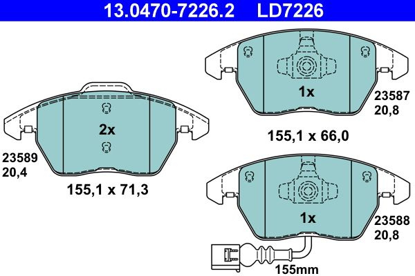 Set placute frana,frana disc ATE 13.0470-7226.2