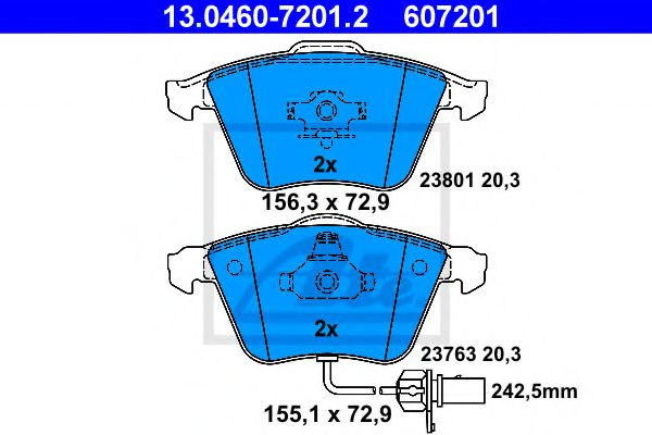 Set placute frana,frana disc AUDI A4 (8E2, B6) (20