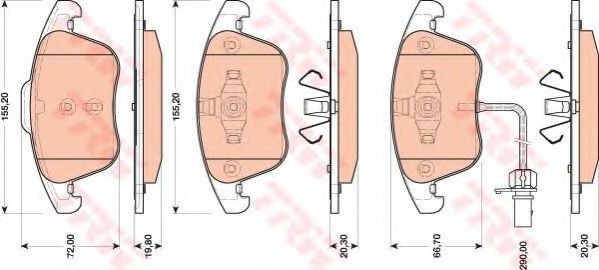 Set placute frana,frana disc AUDI A4 Avant (8K5, B8) (2007 - 2015) TRW GDB1814 piesa NOUA