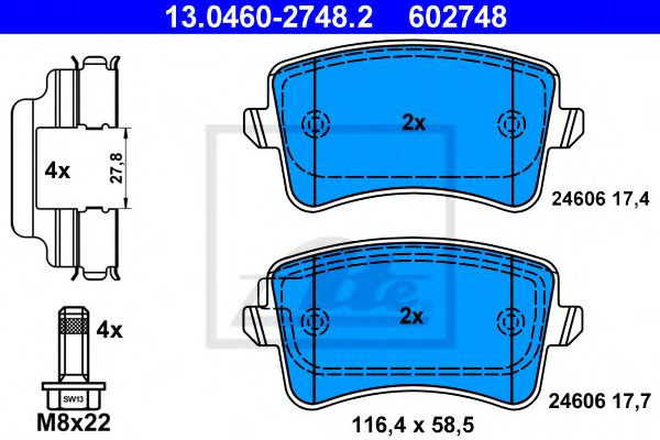 Set placute frana,frana disc AUDI A4 Avant (8K5, B