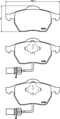 Set placute frana,frana disc AUDI A4 limuzina (8D2, B5), VW PASSAT limuzina (3B2), AUDI A6 limuzina (4B2, C5) - TEXTAR 2193801