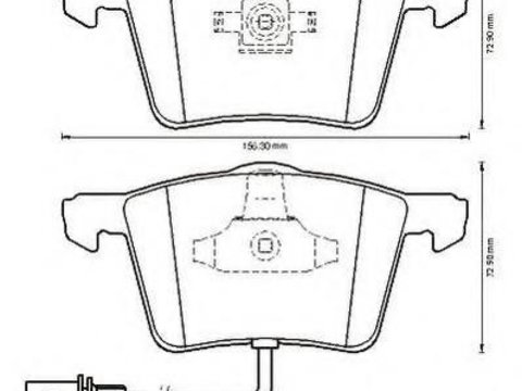 Set placute frana,frana disc AUDI A6 limuzina (4B2, C5), AUDI A4 (8E2, B6), AUDI A4 Avant (8E5, B6) - JURID 573198J