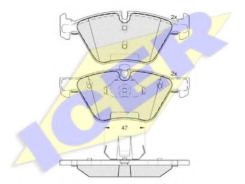 Set placute frana,frana disc BMW 1 (E81), BMW 3 limuzina (E90), BMW 3 Touring (E91) - ICER 181683-203