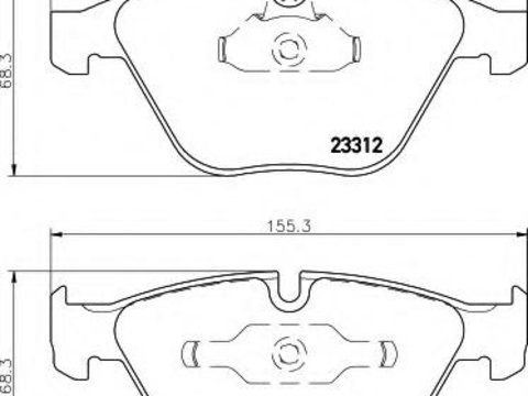 Set placute frana,frana disc BMW 3 limuzina (E90), BMW 3 cupe (E92), BMW 3 Cabriolet (E93) - HELLA 8DB 355 009-271