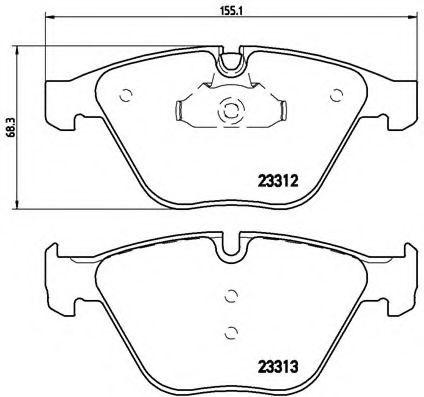 Set placute frana,frana disc BMW 5 Touring (E61) (2004 - 2010) BREMBO P 06 054