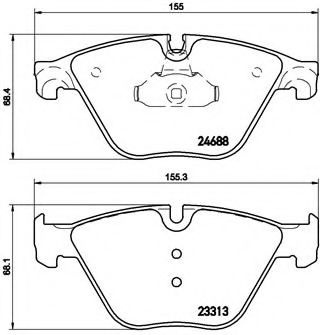 Set placute frana,frana disc BMW 6 Gran Coupe (F06) (2011 - 2016) BREMBO P 06 074