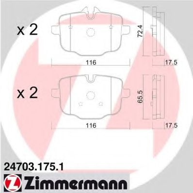 Set placute frana,frana disc BMW 6 Gran Coupe (F06) (2011 - 2016) ZIMMERMANN 24703.175.1