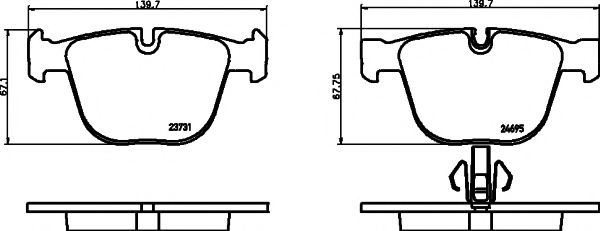 Set placute frana,frana disc BMW 7 (F01, F02, F03, F04) (2008 - 2015) TEXTAR 2373101