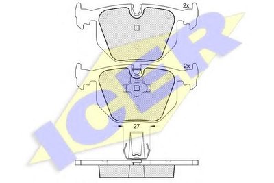 Set placute frana,frana disc BMW 7 limuzina (E38),