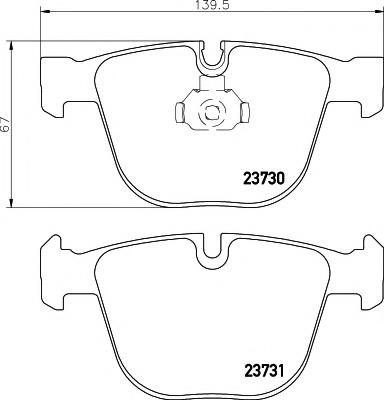 Set placute frana,frana disc BMW 7 limuzina (E65, E66, E67), BMW 5 limuzina (E60), ROLLS-ROYCE PHANTOM limuzina - HELLA PAGID 8DB 355 010-751