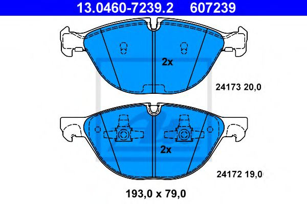 Set placute frana,frana disc BMW X5 (E70) (2007 - 2013) ATE 13.0460-7239.2