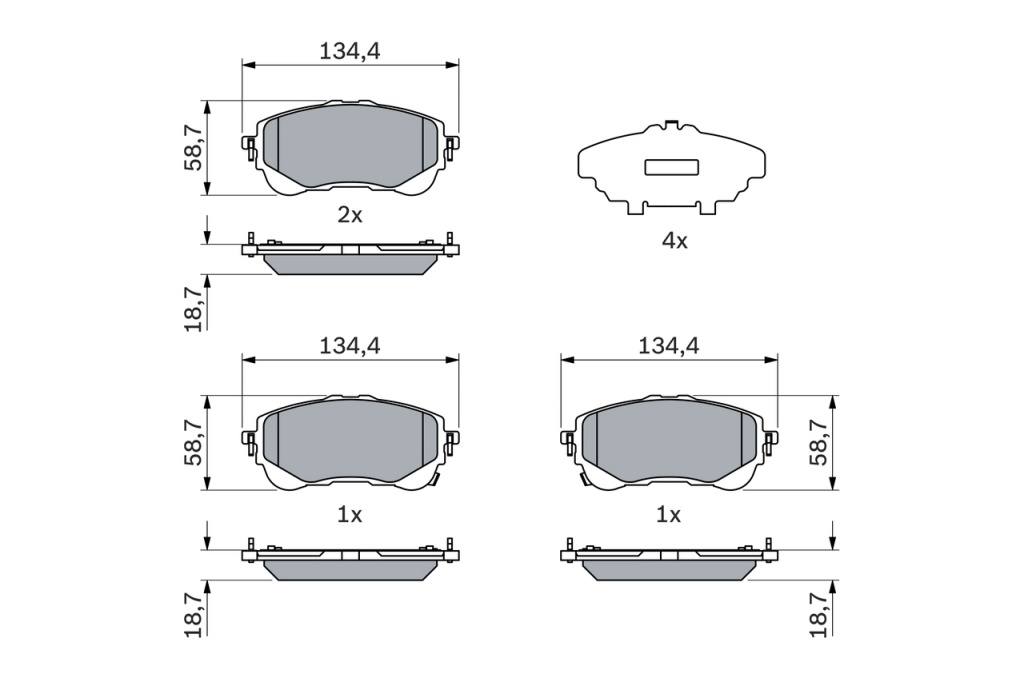 set placute frana,frana disc BOSCH 0 986
