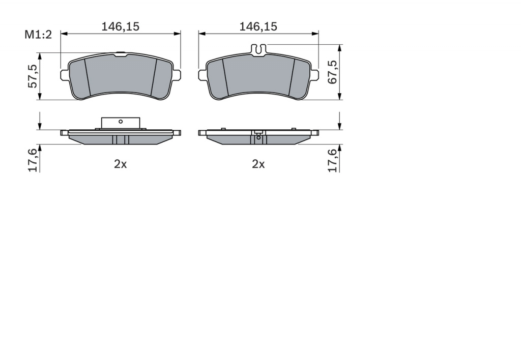 set placute frana,frana disc BOSCH 0 986