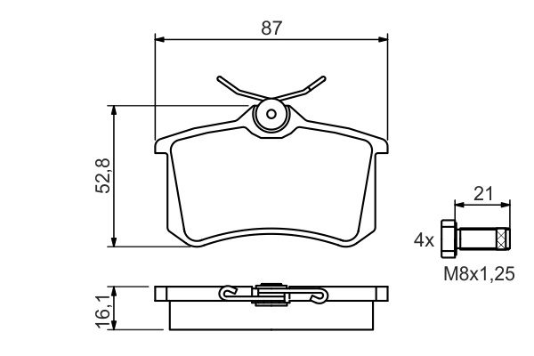 set placute frana,frana disc BOSCH 09864