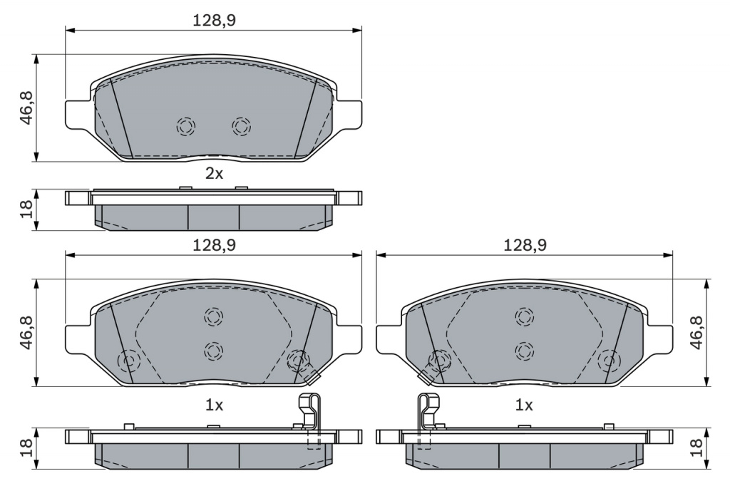 Set placute frana,frana disc BOSCH 0986494906 la OPEL KARL (C16) 2015 2016 2017 2018 2019