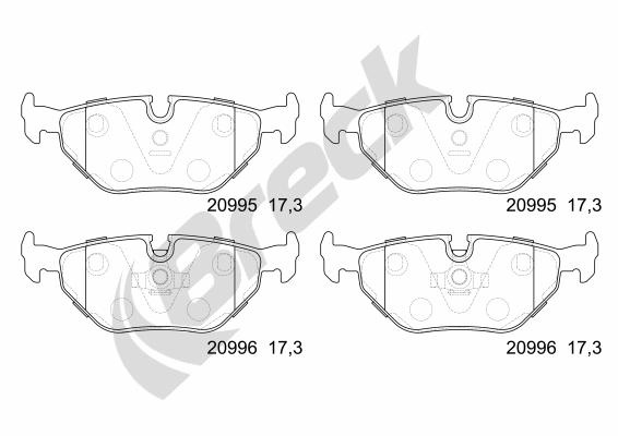 Set placute frana,frana disc Break 209950070400 pentru BMW Z3 cupe (E36) 1998 1999 2000 2001 2002 2003