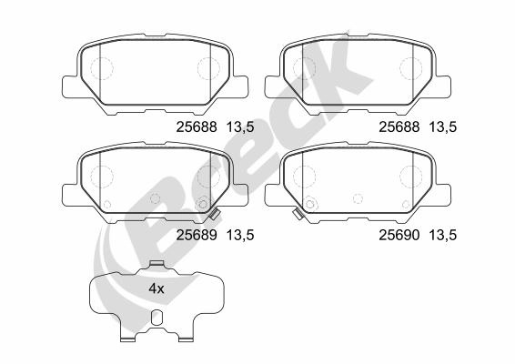 Set placute frana,frana disc Break 256880070200 mo
