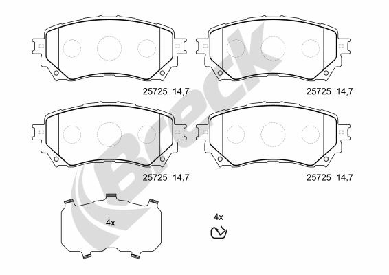 Set placute frana,frana disc Break 257250070100 compatibil cu MAZDA 6 caroserie inchisa/combi (GJ) 2013 2014 2015 2016