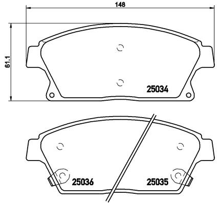 Set placute frana,frana disc BREMBO P59077 model OPEL ASTRA H CLASSIC combi (A04) 2009 2010 2011 2012 2013 2014