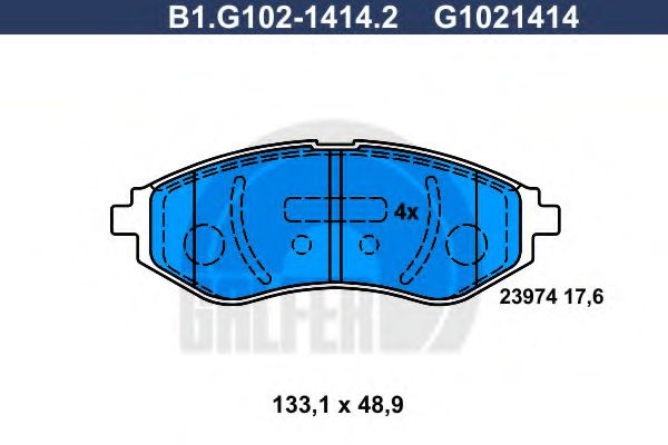 Set placute frana,frana disc CHEVROLET AVEO Hatchback (T250, T255) (2007 - 2016) GALFER B1.G102-1414.2 piesa NOUA
