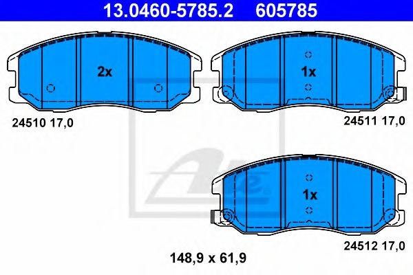 Set placute frana,frana disc CHEVROLET CAPTIVA (C100, C140) (2006 - 2016) ATE 13.0460-5785.2 piesa NOUA