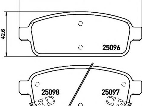 Set placute frana,frana disc CHEVROLET CRUZE (J300), OPEL ASTRA J, VAUXHALL ASTRA Mk VI (J) - HELLA PAGID 8DB 355 015-221