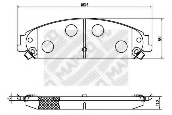Set placute frana,frana disc CHRYSLER 300 C limuzina (LX), CHRYSLER 300 C Touring (LX), CHRYSLER (BBDC) 300C - MAPCO 6894